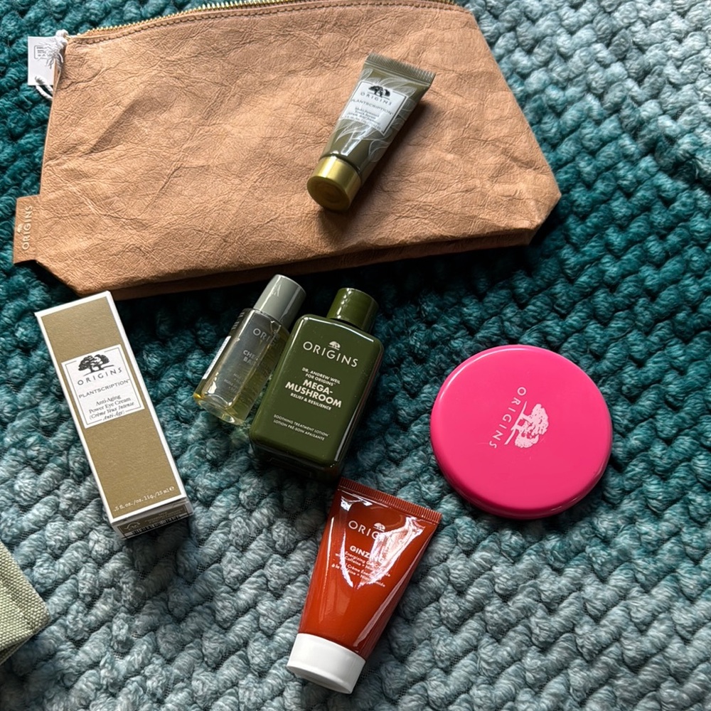 Origins Skincare Collection with Pink and Tan Accents